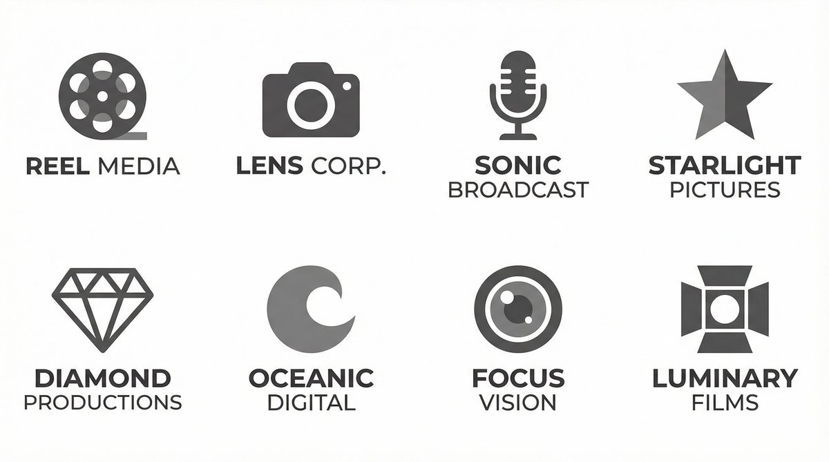 蘑菇视频合作影视品牌Logo墙